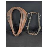 Horse Collar and Hames Set, Vintage Leather & Iron