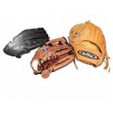 Three Kelley Baseball Softball Gloves