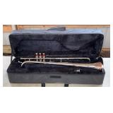 Silver-Tone Trumpet with Case, No Maker Marking