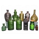 Embossed Colored Glass Bottles
