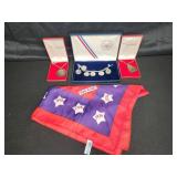 US Bicentennial Jewelry Set and Scarf 1776-1976