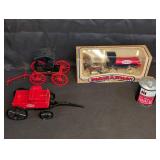 Toy Wagon Lot with True Value Coin Bank and Oil