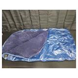 Blue inflatable air mattress