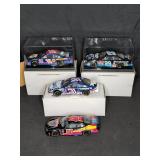 4 NASCAR Diecast Cars Harvick Waltrip