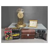 Empire Binoculars, (2) Mantel Clocks