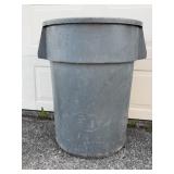 Large Gray Plastic Trash Can