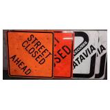 (4) Metal Street and Safety Signs