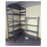 (2) Gray Metal Industrial Shelving Units