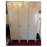 3-Section Metal Locker 54ï¿½x21ï¿½x78ï¿½