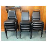 16 Black Metal Stacking Chairs