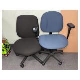 Two Fabric Office Chairs with Armrests