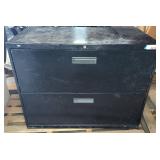 Black Two-Drawer Metal Lateral File Cabinet