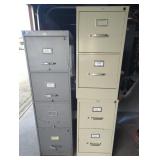 Three Metal Vertical File Cabinets