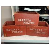 Three Batavia Police Wooden Boxes