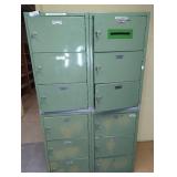 Green Metal Multi-Compartment Locker Cabinet