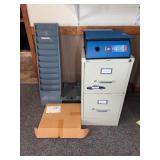Metal File Cabinet w/ Binders & File Tags