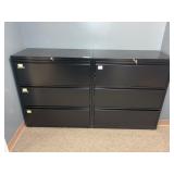 (2) Black Lateral File Cabinets 36ï¿½x19ï¿½x40ï¿½