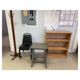 Bookcase, Coatrack, Metal Cart, Chairs