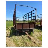 Steel Frame Hay Rack Wagon with Wood Floor
