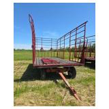 H & S Hay Basket Wagon with Wood Floor