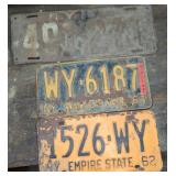 3 New York License Plates 1916, 1962, 1964