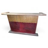 Vintage Wood and Metal Home Bar With Shelf