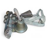 Antique Brass Hand Bell, Cowbell, Horse Sleigh