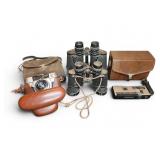Konica Camera, Kodak Instamatic, Binoculars Lot