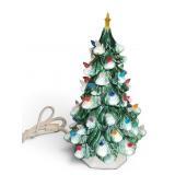 Ceramic Lighted Christmas Tree With Colored Bulbs