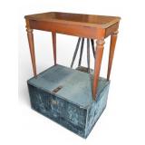 2 Wood Side Tables & Storage Chest