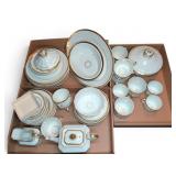 Vintage Gold Trim White Porcelain Dinnerware Set