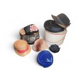 Vintage Hats and Boxes Mixed Materials