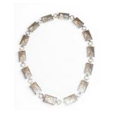 Sterling Silver Rectangular Link Necklace