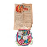 Vintage Indian Bead Craft Booklet With Beaded Bag