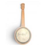 Wooden Banjo Ukulele With Bird Motif