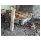 Utility Trailer Frame with Rough cut Wood Planks