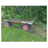 Four Wheel Farm Hay Wagon with Homemade Deck