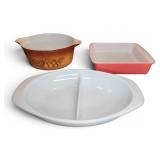 3 Pyrex Baking Dishes, Assorted Styles