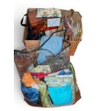 Sewing Supplies and Assorted Fabrics Lot