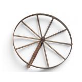 Antique Wooden Spinning Wheel With Carders