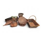 Wicker and Woven Baskets Lot
