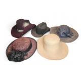 5 Assorted Women's Hats Various Styles
