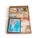 Large Lot US Postcards And Stamps With Scott