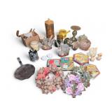 Lot: Glassware, Novelty Candles, Incense