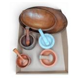 Mortars, Pestles, and Wooden Bowls Lot