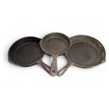 3 Vintage Cast Iron Skillets