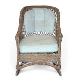 Wicker Rocking Chair with Cushions