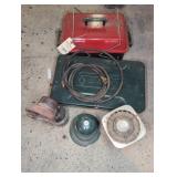 Coleman Camp Stove With Propane Heaters And Tanks