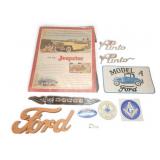 Automotive Emblems Lot: Ford, Dodge, Pinto, Jeep