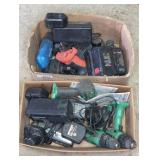 Box Lot Cordless Power Drills and Chargers